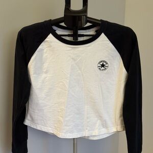 Converse All Star Logo Tee in Black and White